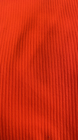 Neon orange rib knit