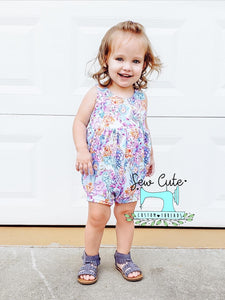 Succulent floral Bubble Romper - Sew Cute Custom Threads