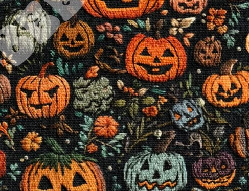 Pumpkin faux embroidery