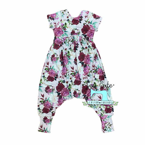 Floral AlleyCat Romper - Sew Cute Custom Threads