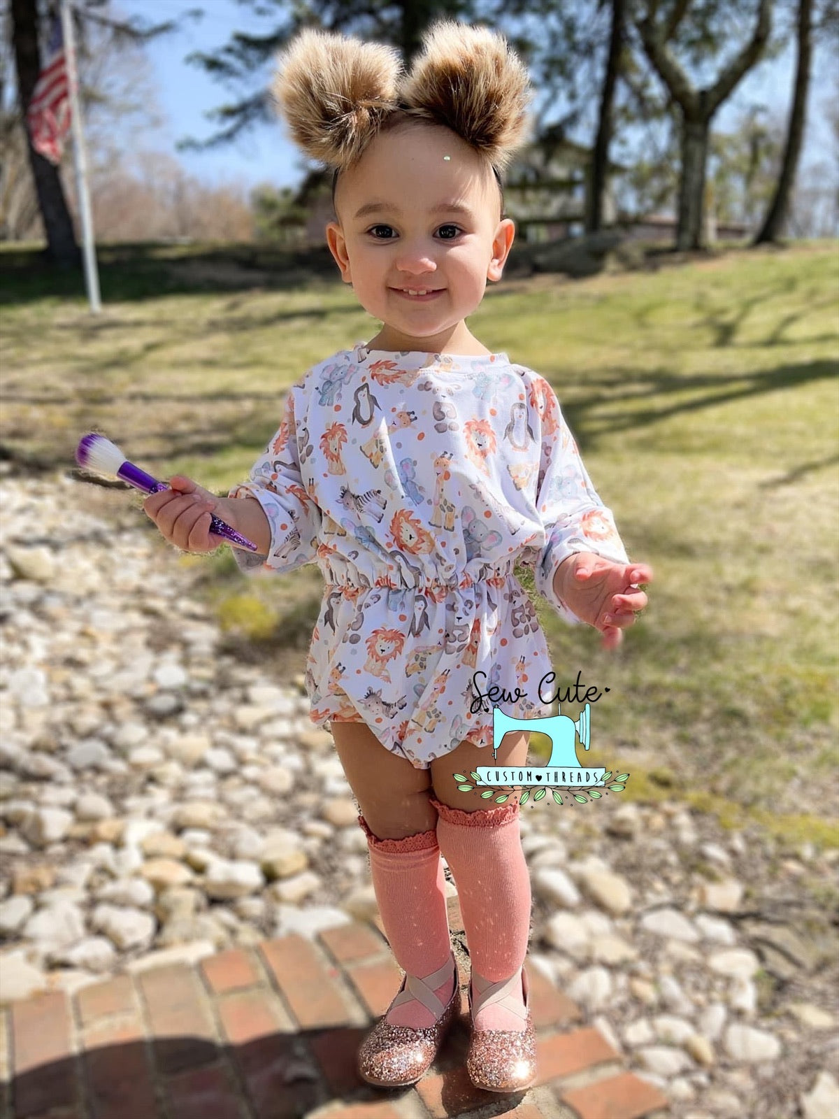 Zoo animals Sweater Romper - Sew Cute Custom Threads