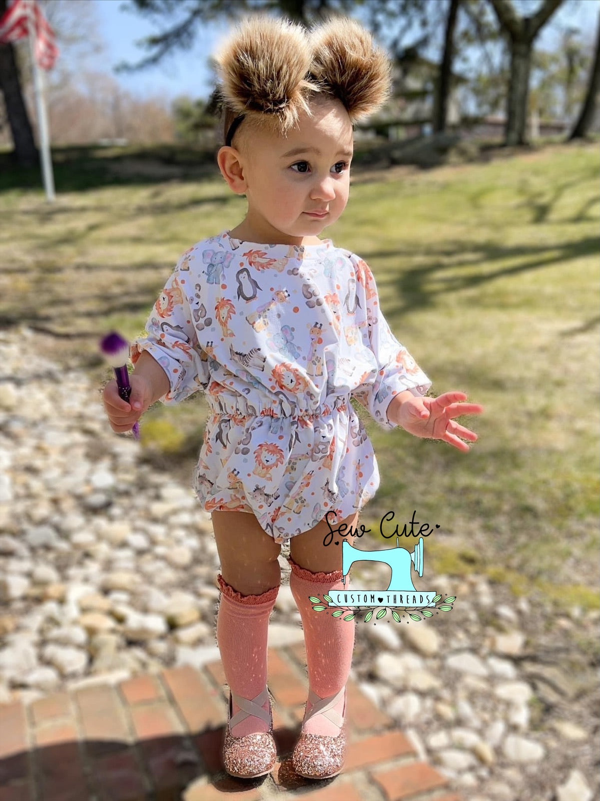 Zoo animals Sweater Romper - Sew Cute Custom Threads