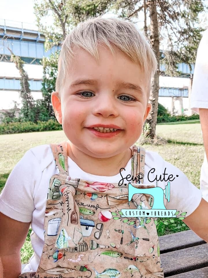 Fishing Overall Romper - Sew Cute Custom Threads